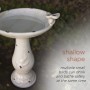 24" Tall Light Brown Antique Ceramic Birdbath