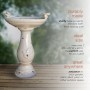 24" Tall Light Brown Antique Ceramic Birdbath