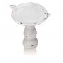 24" Tall Light Brown Antique Ceramic Birdbath