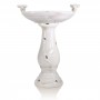 24" Tall Light Brown Antique Ceramic Birdbath