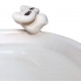 24" Tall Light Brown Antique Ceramic Birdbath