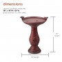 24" Tall Red Antique Ceramic Birdbath