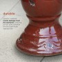 24" Tall Red Antique Ceramic Birdbath 