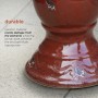 24" Tall Red Antique Ceramic Birdbath