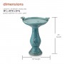 Antique Light Turquoise Ceramic Birdbath 