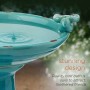 Antique Light Turquoise Ceramic Birdbath 