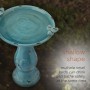 Antique Light Turquoise Ceramic Birdbath
