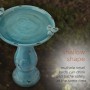 Antique Light Turquoise Ceramic Birdbath 