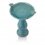 Antique Light Turquoise Ceramic Birdbath 