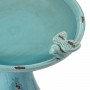 Antique Light Turquoise Ceramic Birdbath 