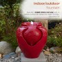 CHERRY RED VASE FOUNTAIN WITH LED LIGHTS 