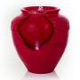 CHERRY RED VASE FOUNTAIN WITH LED LIGHTS 