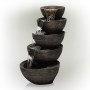 34" 5-Tier Modern Bowl Fountain with 24 White LED Lights