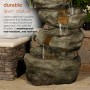 48" 6-TIER PRISTINE WATERFALL FOUNTAIN WITH 30 WHITE LED LIGHTS