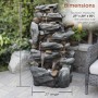 50" ROUGH 8-TIER ROCKY WATERFALL FOUNTAIN WITH 27 LED LIGHTS