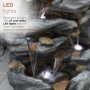 50" ROUGH 8-TIER ROCKY WATERFALL FOUNTAIN WITH 27 LED LIGHTS