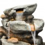 50" ROUGH 8-TIER ROCKY WATERFALL FOUNTAIN WITH 27 LED LIGHTS