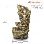 47" 5-Tier Dark Colored Tree Trunk Waterfall Fountain with LEDs 
