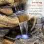 47" 5-TIER DARK COLORED TREE TRUNK WATERFALL FOUNTAIN WITH LEDS 