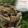 47" 5-Tier Dark Colored Tree Trunk Waterfall Fountain with LEDs 