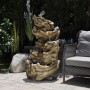 47" 5-Tier Dark Colored Tree Trunk Waterfall Fountain with LEDs 