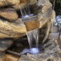 47" 5-TIER DARK COLORED TREE TRUNK WATERFALL FOUNTAIN WITH LEDS 