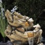 47" 5-Tier Dark Colored Tree Trunk Waterfall Fountain with LEDs 