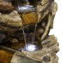 47" 5-TIER DARK COLORED TREE TRUNK WATERFALL FOUNTAIN WITH LEDS 