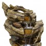 47" 5-Tier Dark Colored Tree Trunk Waterfall Fountain with LEDs 