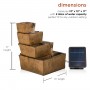 Alpine Corporation 17" Tall Solar Rustic Tiered Fountain Yard Decoration with LED Lights