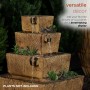 Alpine Corporation 17" Tall Solar Rustic Tiered Fountain Yard Decoration with LED Lights