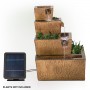 Alpine Corporation 17" Tall Solar Rustic Tiered Fountain Yard Decoration with LED Lights