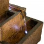 Alpine Corporation 17" Tall Solar Rustic Tiered Fountain Yard Decoration with LED Lights