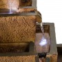 Alpine Corporation 17" Tall Solar Rustic Tiered Fountain Yard Decoration with LED Lights