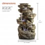 51" 6-Tier Amazonian Waterfall Fountain with 30 LED Lights