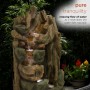 55" NATURAL CASCADING WATERFALL FOUNTAIN WITH LED LIGHTS 