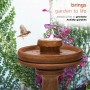 29" Elegant Fountain Birdbath with 6 Cool White LED Lights