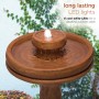 29" Elegant Fountain Birdbath with 6 Cool White LED Lights