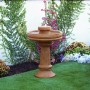 29" Elegant Fountain Birdbath with 6 Cool White LED Lights