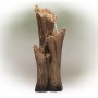 39" RUSTIC 3-TIER TREE BARK FOUNTAIN WITH LED LIGHTS 