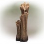 39" RUSTIC 3-TIER TREE BARK FOUNTAIN WITH LED LIGHTS 