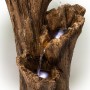 39" Rustic 3-Tier Tree Bark Fountain with LED Lights 
