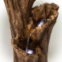 39" RUSTIC 3-TIER TREE BARK FOUNTAIN WITH LED LIGHTS 