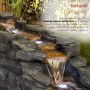 TIERED ROCKY RIVER STREAM FOUNTAIN WITH WHITE LED LIGHTS