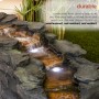 TIERED ROCKY RIVER STREAM FOUNTAIN WITH WHITE LED LIGHTS