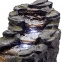 19" Tall Outdoor Tiering Rocky River Stream Water Fountain with LED Lights