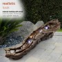 ALPINE CORPORATION 80" LONG INDOOR/OUTDOOR WOOD RIVER LOG FOUNTAIN WITH LED LIGHTS