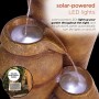SOLAR BROWN CASCADING VASE FOUNTAIN W/ COOL WHITE LED LIGHTS