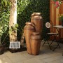 SOLAR BROWN CASCADING VASE FOUNTAIN W/ COOL WHITE LED LIGHTS
