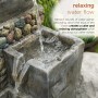 SOLAR CASCADING STONE POTS TIERED FOUNTAIN 